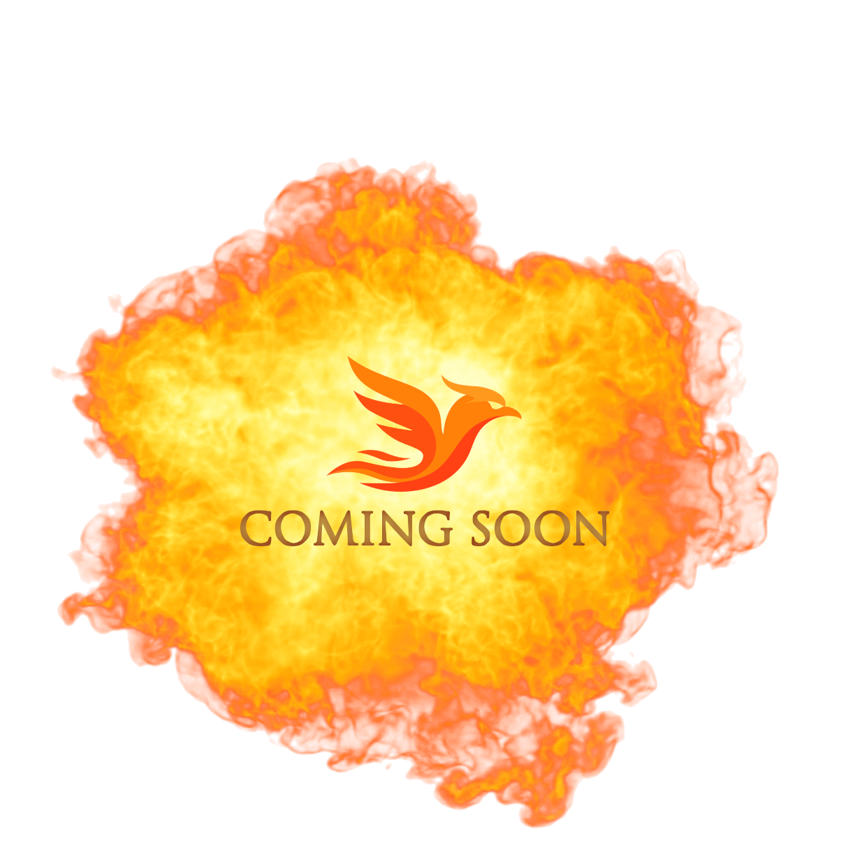 The Phoenix logo with an explosive background, and the text 'Coming Soon' overlaid on it.